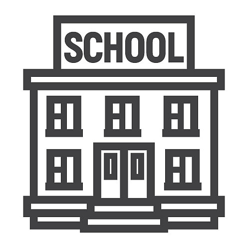 学校建筑线性教育图标图片下载