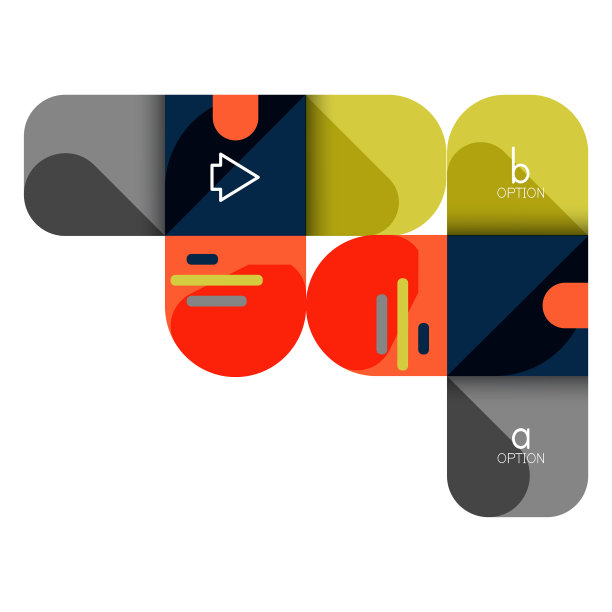 信息图选项和逐步在圆角图片下载