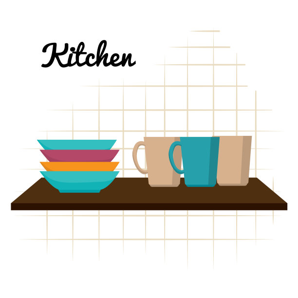 厨房用具在架子设备图标图片下载