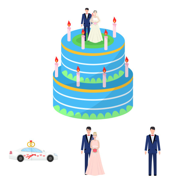 新郎和新娘都穿着结婚礼服图片下载