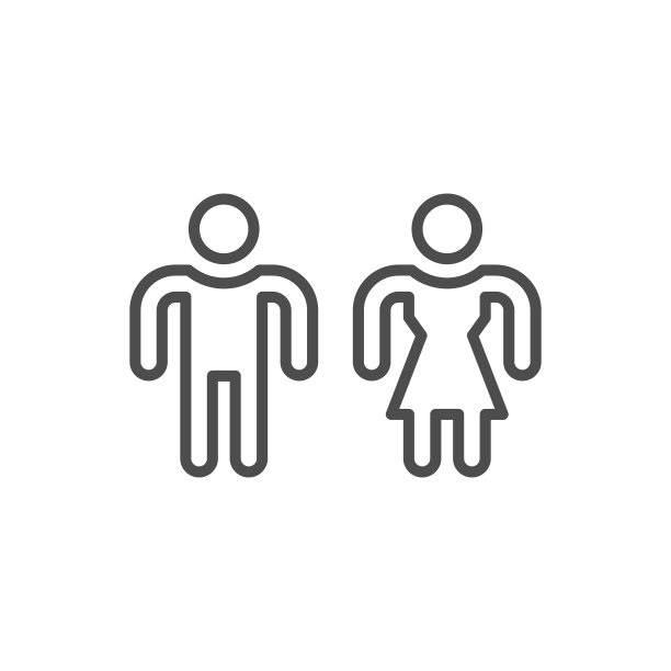 男人和女人线条图标图片下载