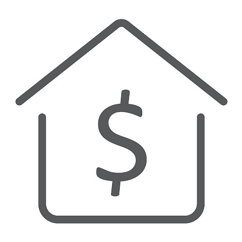 美元房屋线条图标房地产和家居图片下载