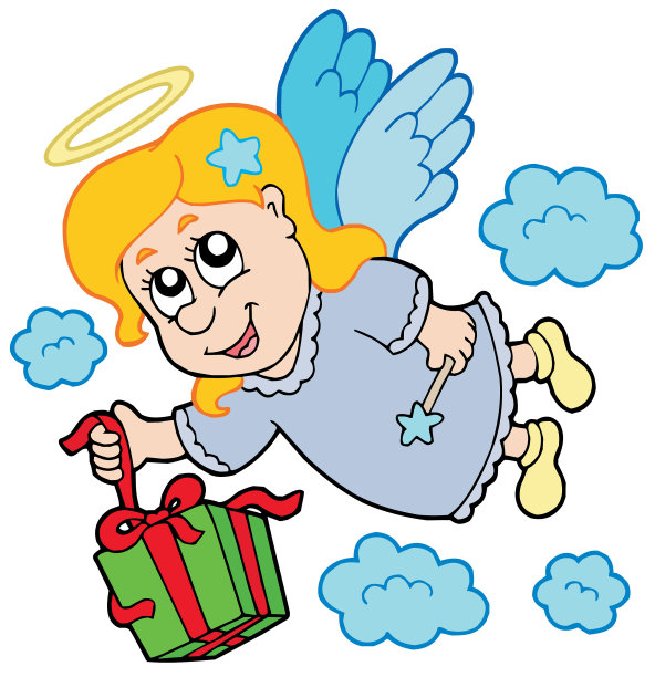 带着礼物飞行的天使图片下载