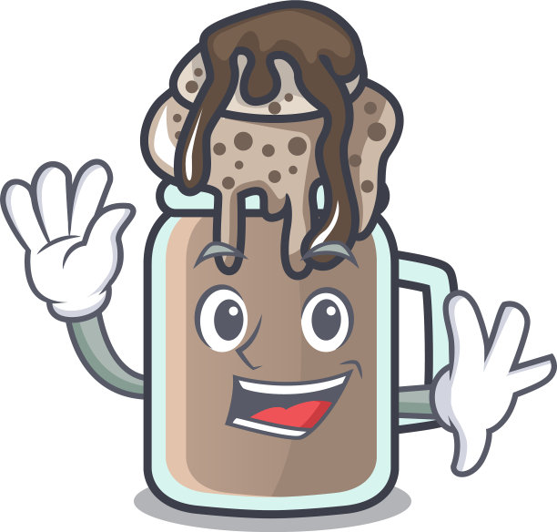 挥舞奶昔的卡通人物风格图片下载