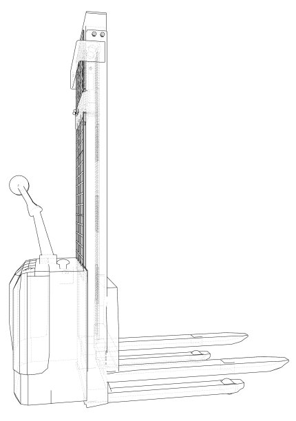 小仓库叉车抽象图图片下载