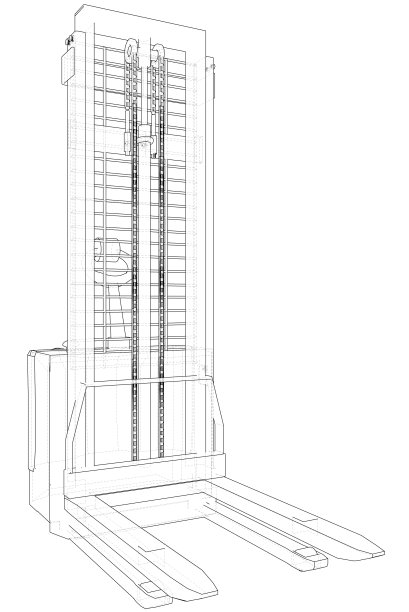 小型电动仓库叉车线架图片下载