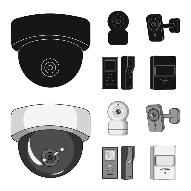 闭路电视和摄像标志设置图片下载
