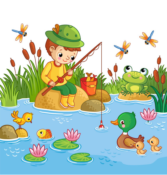 那个男孩坐在一块岩石上图片下载