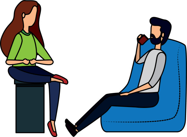 优雅的商务夫妇工人在沙发图片下载