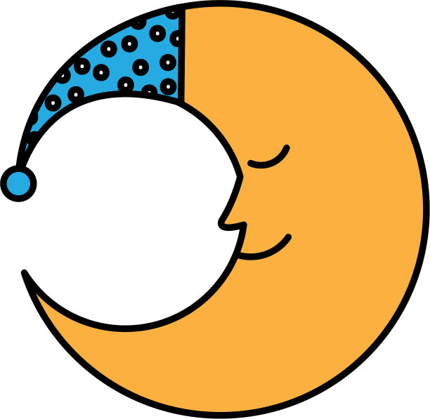 可爱的月亮和睡帽图片下载