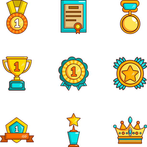 提供卡通风格的奖品图标图片下载