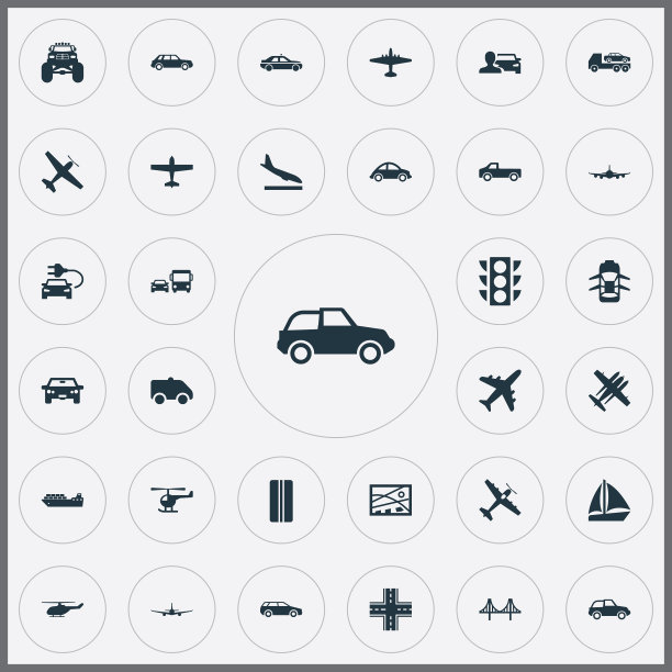 一组简单的传输图标图片下载