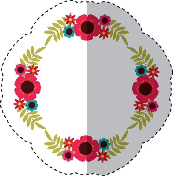 花卉装饰孤立图标图片下载