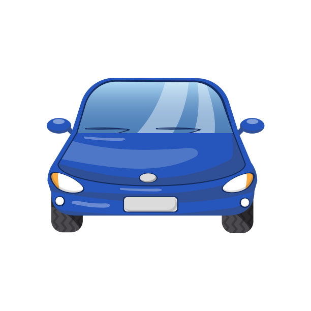 蓝色汽车前视汽车保险概念图片下载
