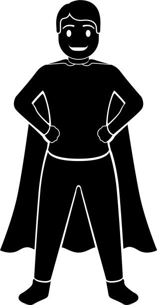 超级爸爸卡通人物剪影图片下载