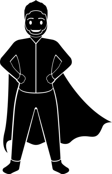 超级爸爸卡通人物剪影图片下载
