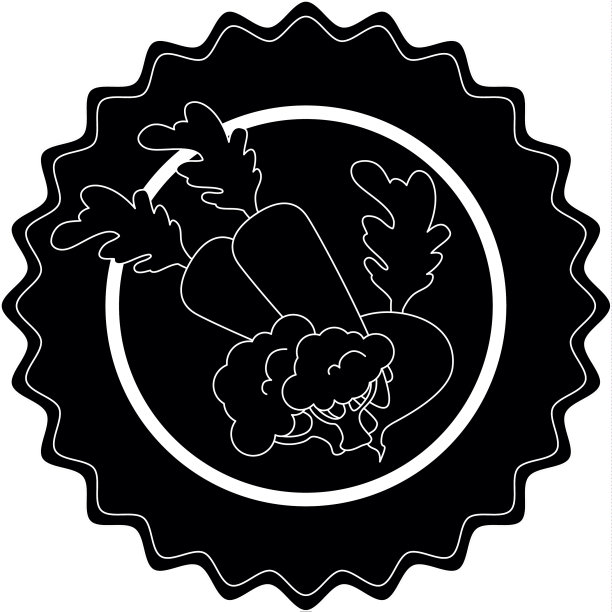 孤立蔬菜圆形图标图片下载