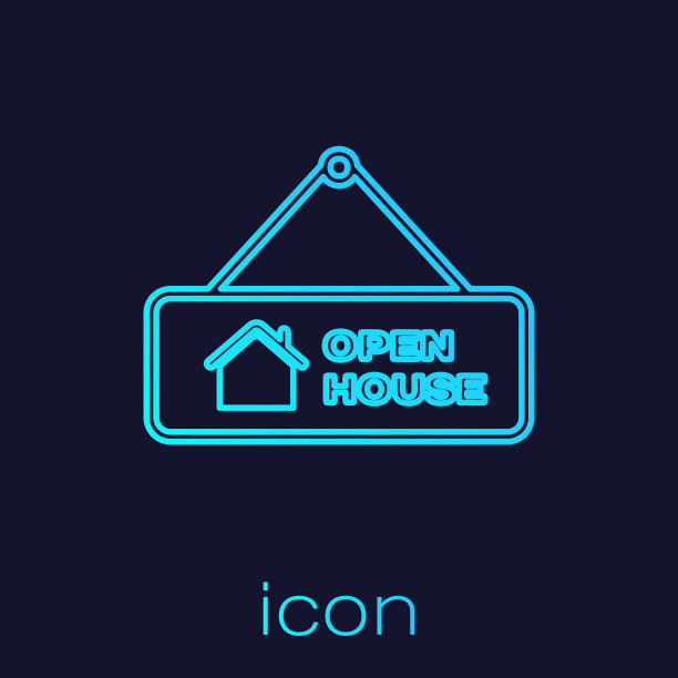 绿松石线挂有文字看房标志图片下载