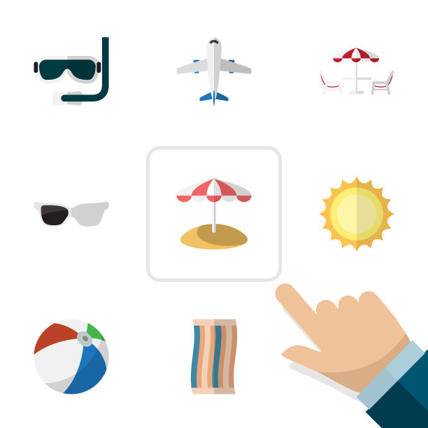 平面图标夏季一套雨刷躺椅飞机图片下载