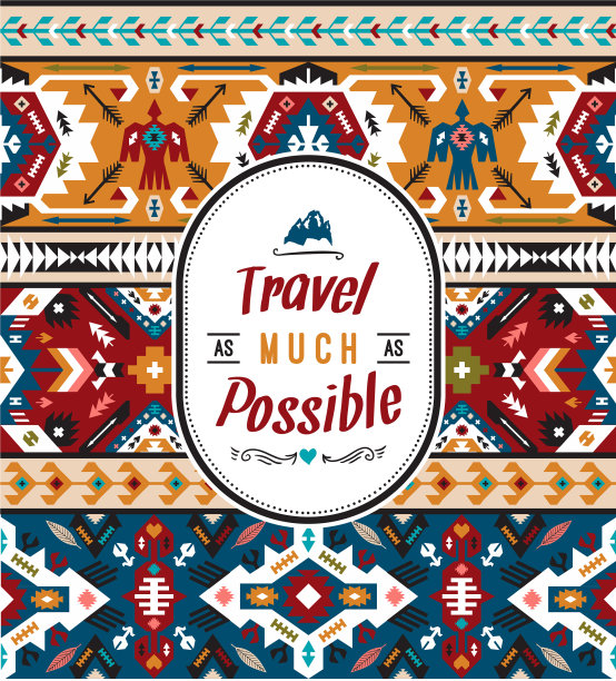 美洲印第安人华丽的图案设计部落图片下载