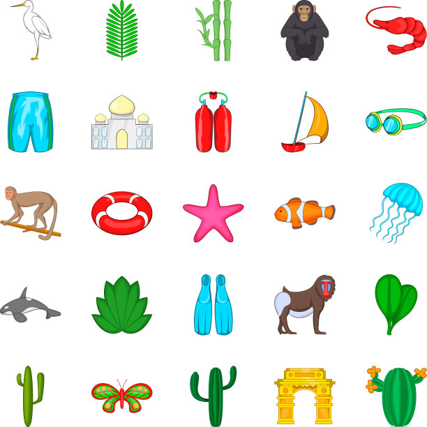 旱季图标设置卡通风格图片下载