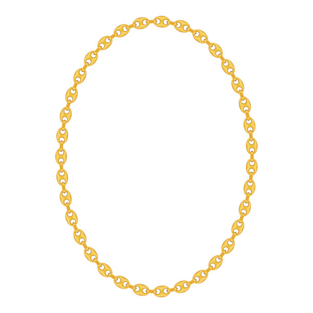 白色背景上的金项链图片下载