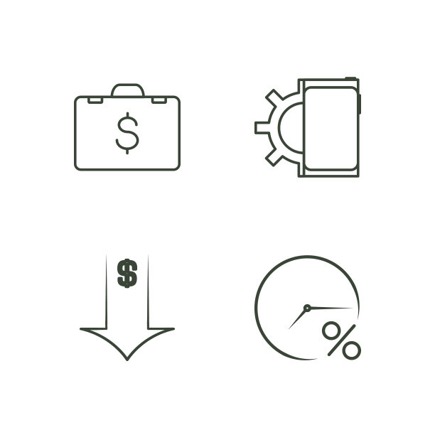 银行轮廓图标集图片下载