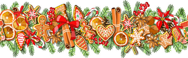 节日无缝边界上隔离白色图片下载