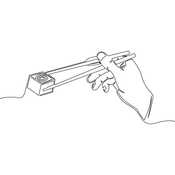 一行手里拿着筷子夹着寿司图片下载