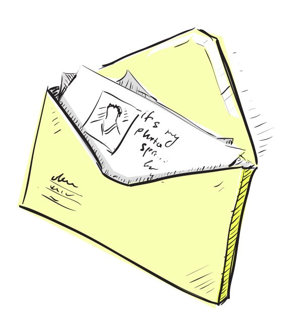 信件和信封里的照片卡通图标图片下载