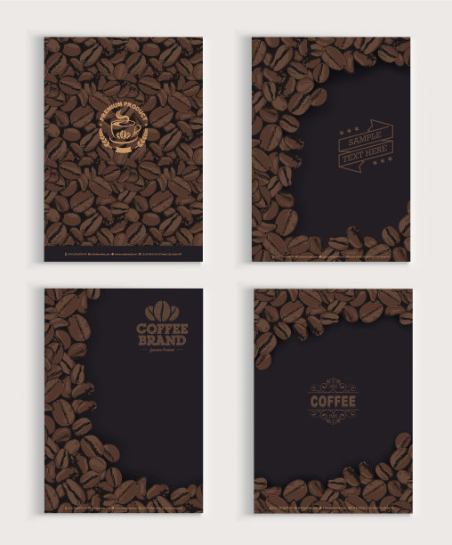 咖啡豆盖设计套装图片下载