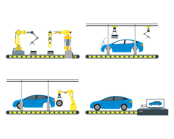 卡通彩色自动化机械制造图片下载