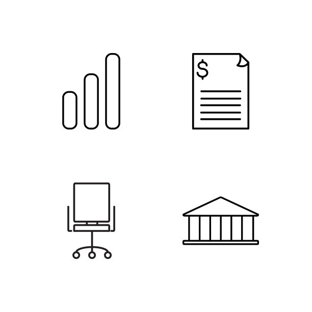 办公室轮廓图标集图片下载