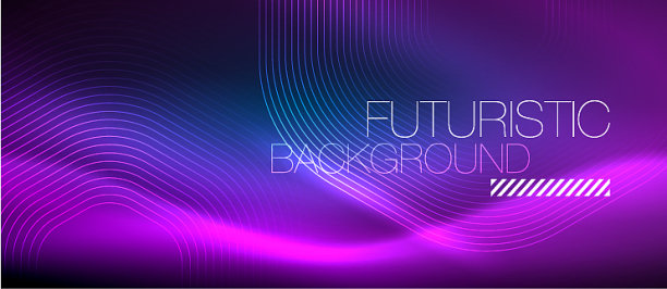 霓虹发光线魔术能量空间光图片下载