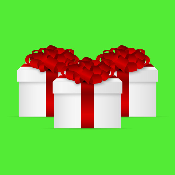 一个带红色蝴蝶结的盒子里的礼物图片下载