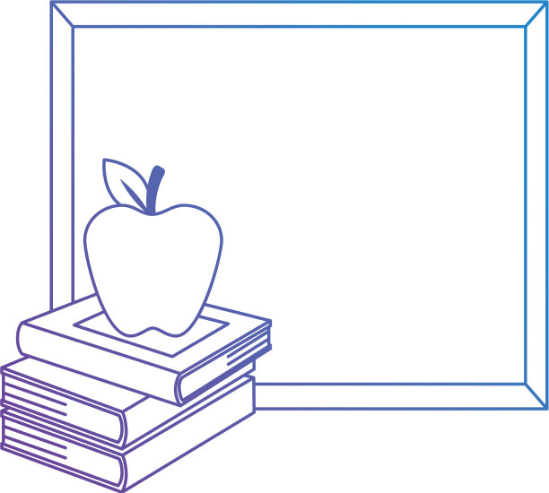 用黑板和苹果堆教科书图片下载