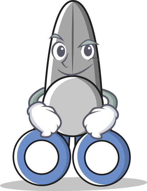 傻笑剪刀人物卡通风格图片下载