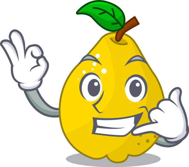 叫我可爱的木瓜孤立的吉祥物卡通图片下载