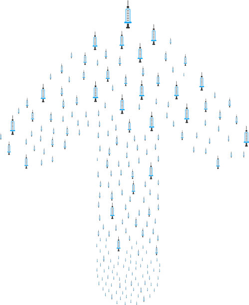 带注射器向前移动的箭头图形图片下载