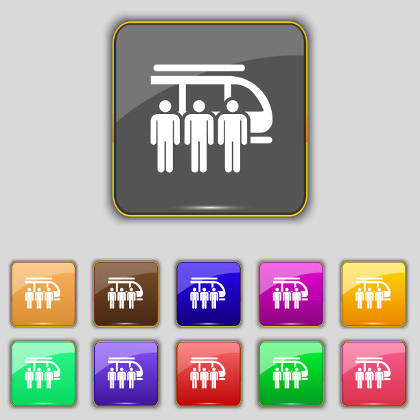 彩色的图标和标志的形式的一个按钮图片下载