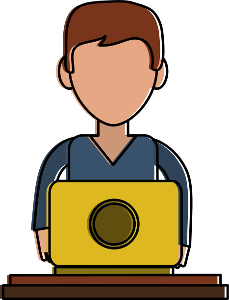 人使用笔记本电脑图标图像前视图图片下载