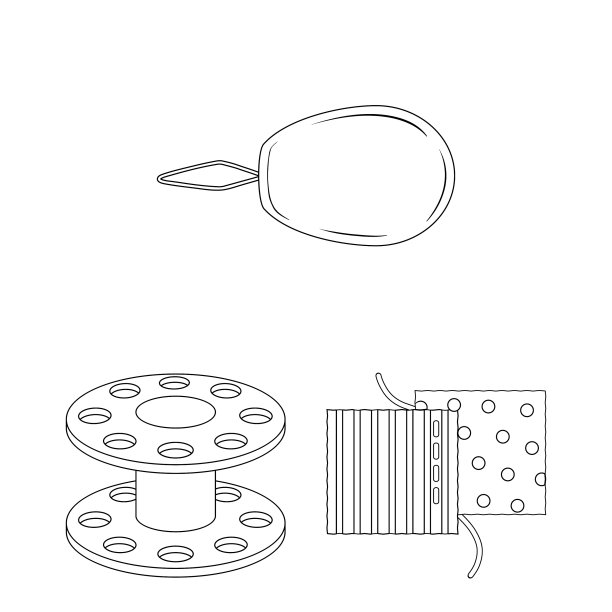 缝纫工作室轮廓图标集图片下载