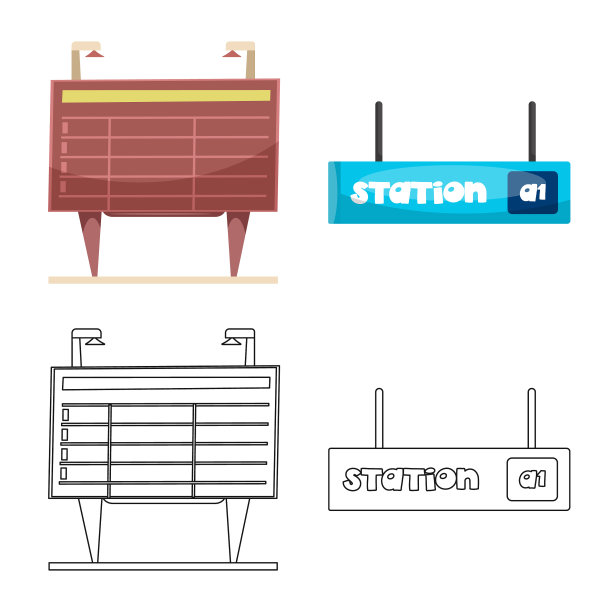 列车和车站标志的设计图片下载
