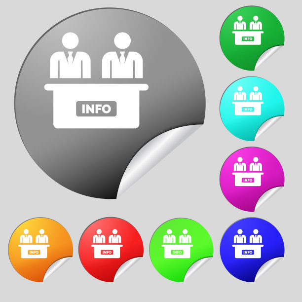 彩色的图标和标志的形式的一个按钮图片下载