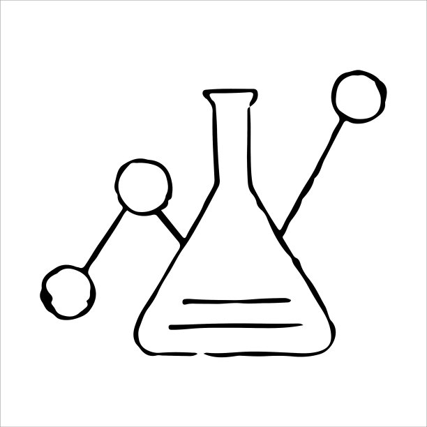 手绘烧瓶化学反应涂鸦图标图片下载