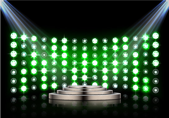 舞台领奖台与聚光灯在黑暗的背景图片下载