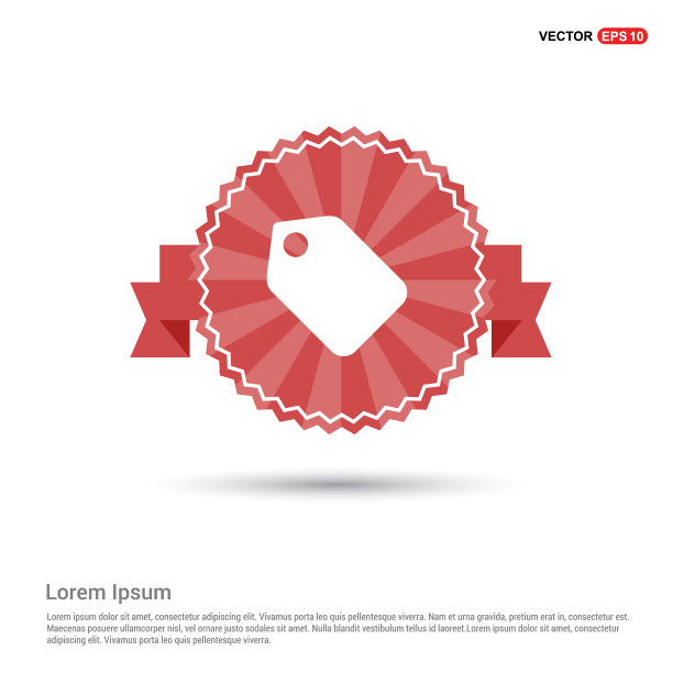 价格标签图标-红色丝带横幅图片下载