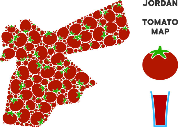 约旦地图构成西红柿图片下载