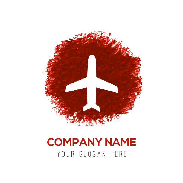 飞机图标-红色水彩圆圈飞溅图片下载