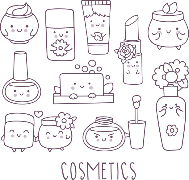 化妆品手绘涂鸦集图片下载